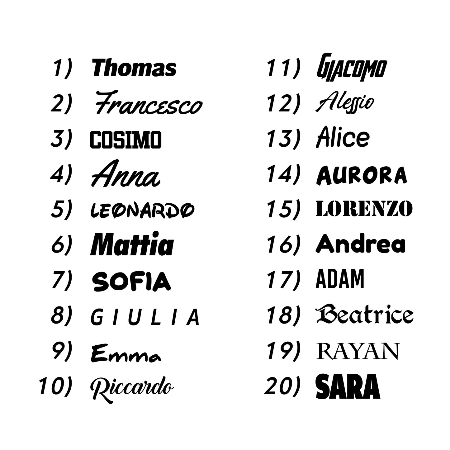 Name sticker with flag