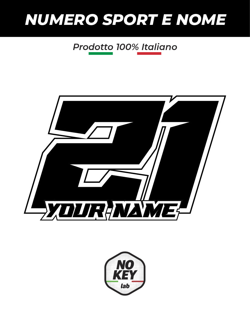 Motorcycle Sport Number Name Sticker, Cross 5Pcs