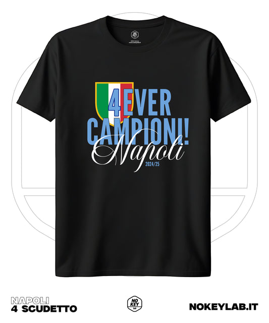 Maglia Napoli 4° Scudetto 2025 – T-Shirt Celebrativa Campioni d’Italia