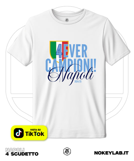 Maglia Napoli 4° Scudetto 2025 – T-Shirt Celebrativa Campioni d’Italia