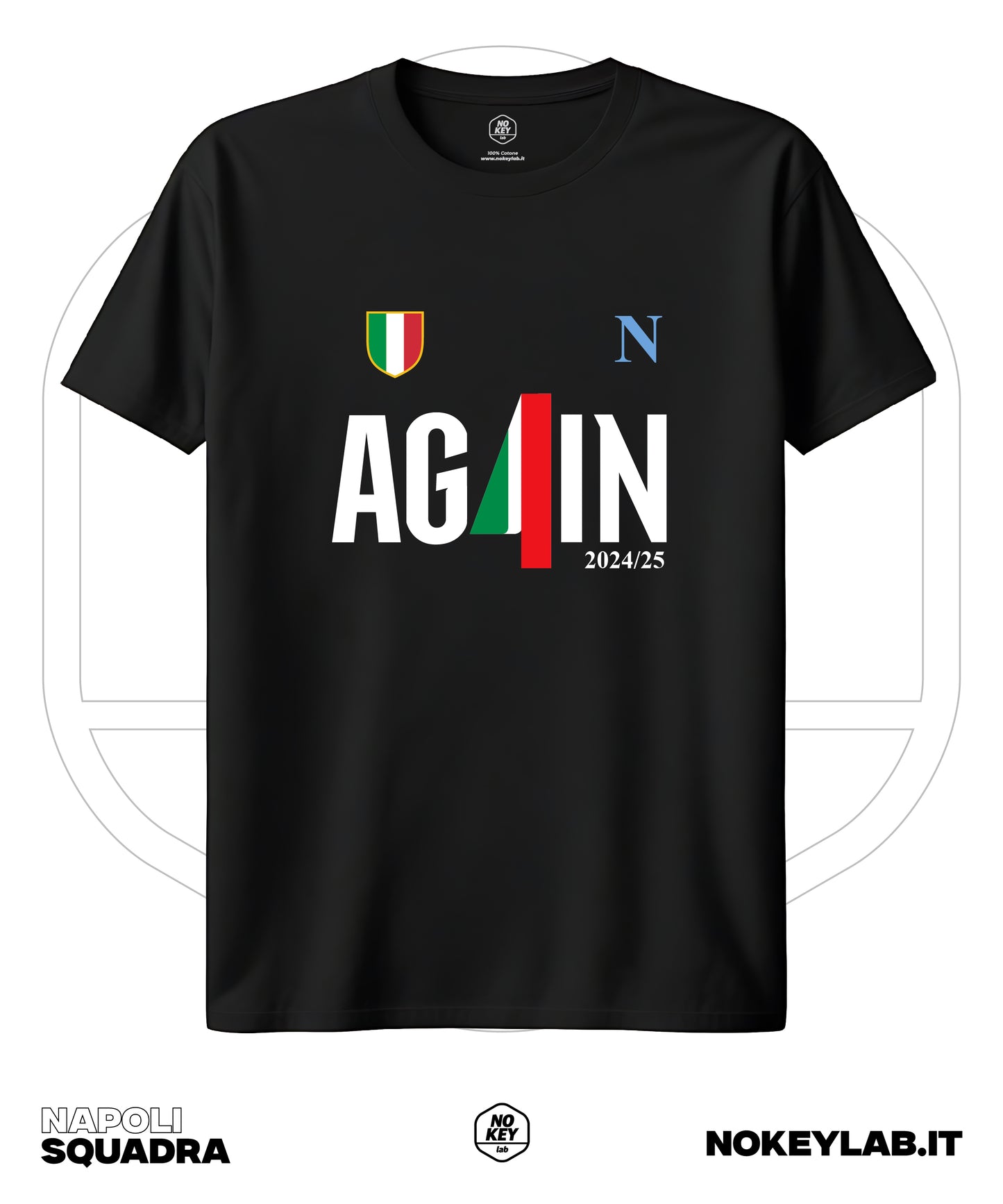 Maglia Napoli Again Squadra 4° Scudetto 2025 – T-Shirt Celebrativa Campioni d’Italia