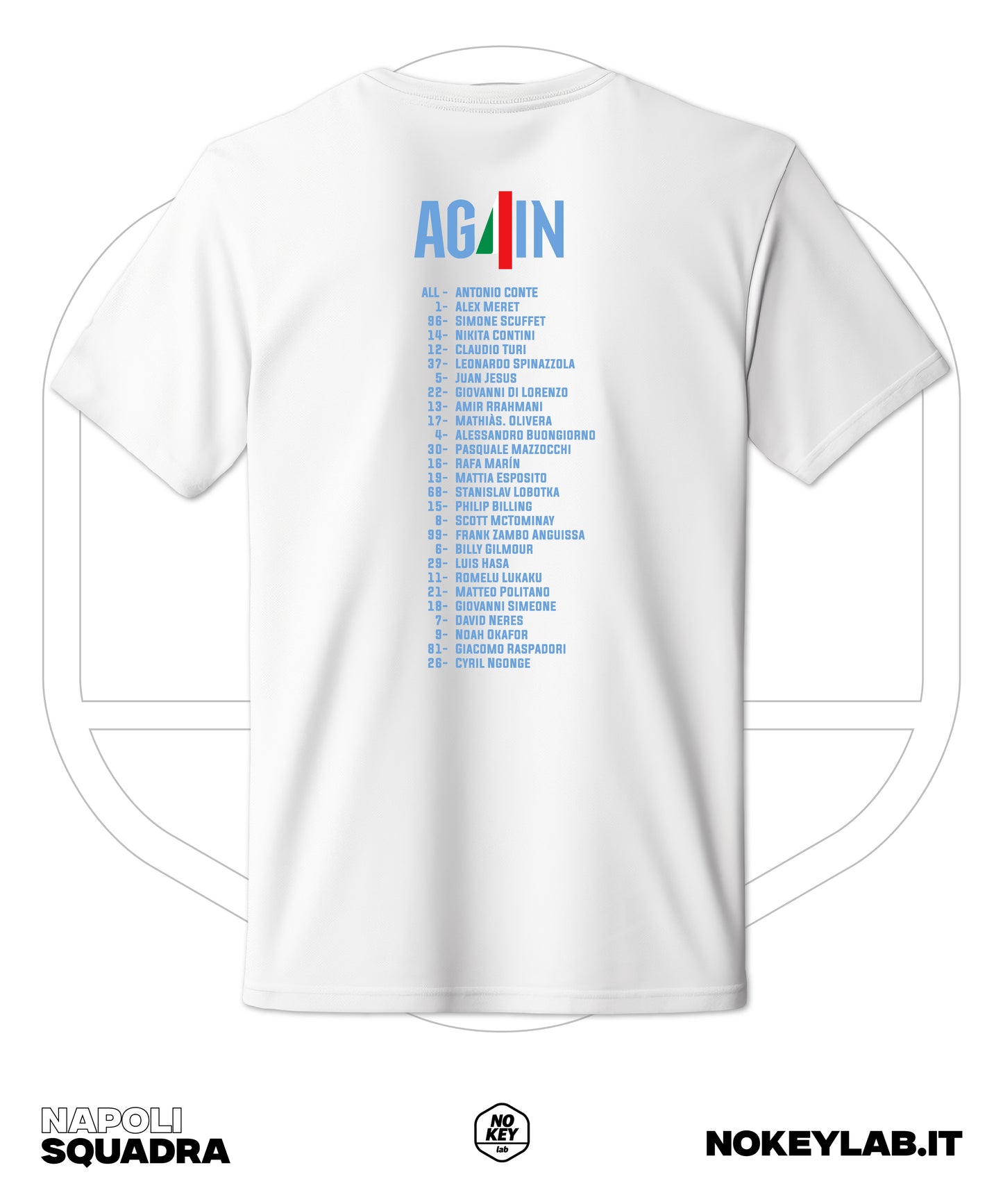 Maglia Napoli Again Squadra 4° Scudetto 2025 – T-Shirt Celebrativa Campioni d’Italia