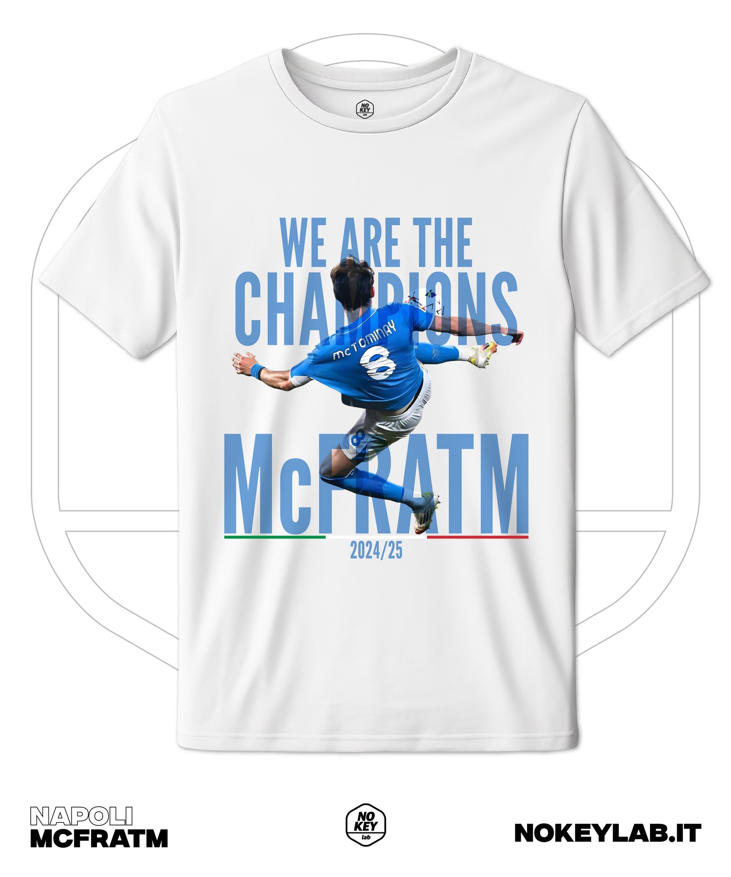 Maglia Napoli Mc Fratm 4° Scudetto 2025 – T-Shirt Celebrativa Campioni d’Italia