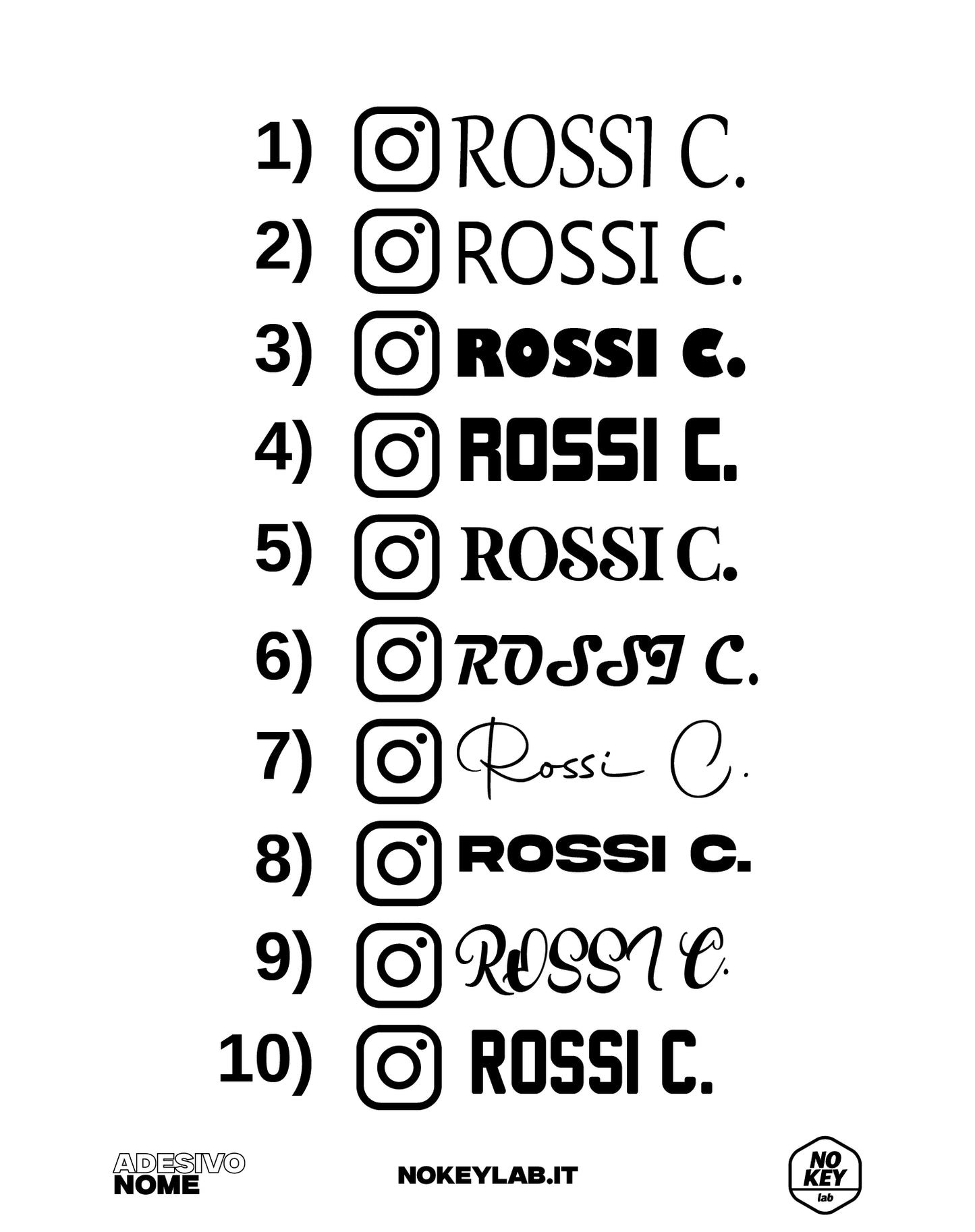 Instagram name sticker 5pcs