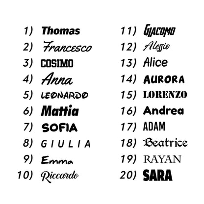 Name sticker with flag