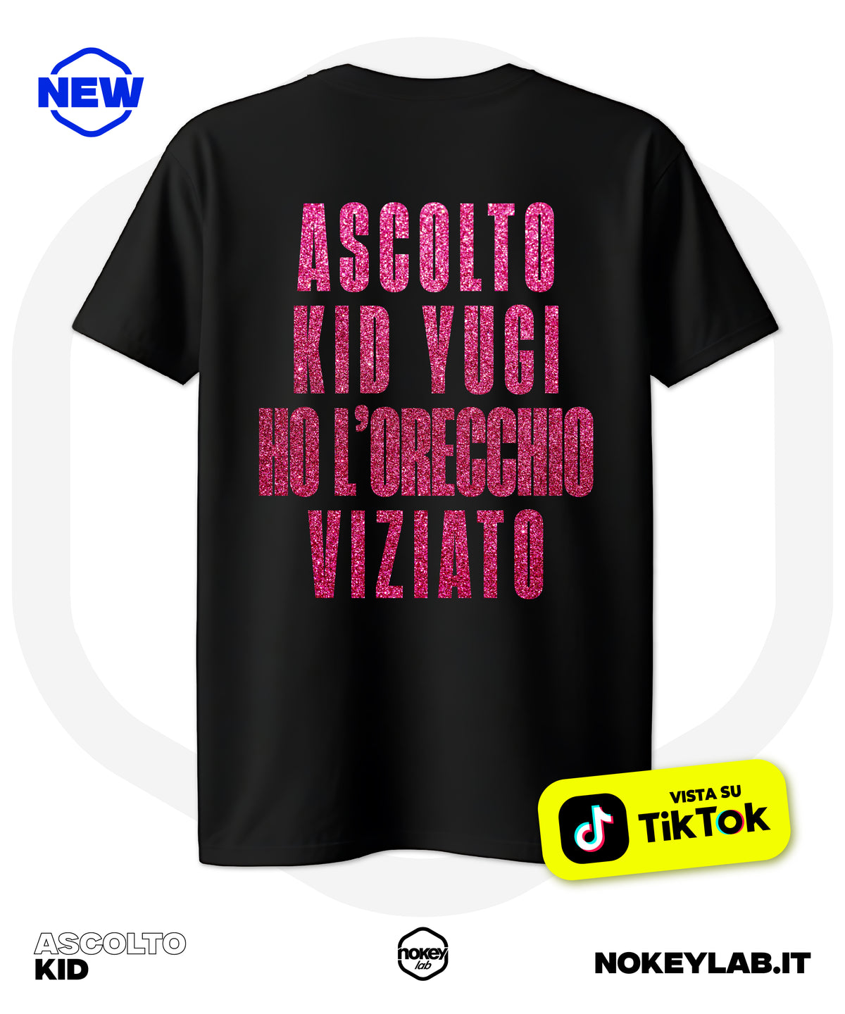 Maglia Kid Yugi "Ascolto Kid Yugi Ho L'Orecchio Viziato" – Unisex Black