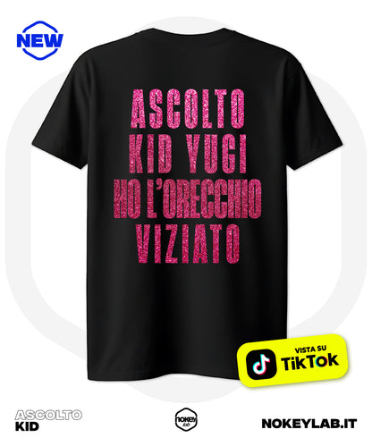 Maglia Kid Yugi "Ascolto Kid Yugi Ho L'Orecchio Viziato" – Unisex Black