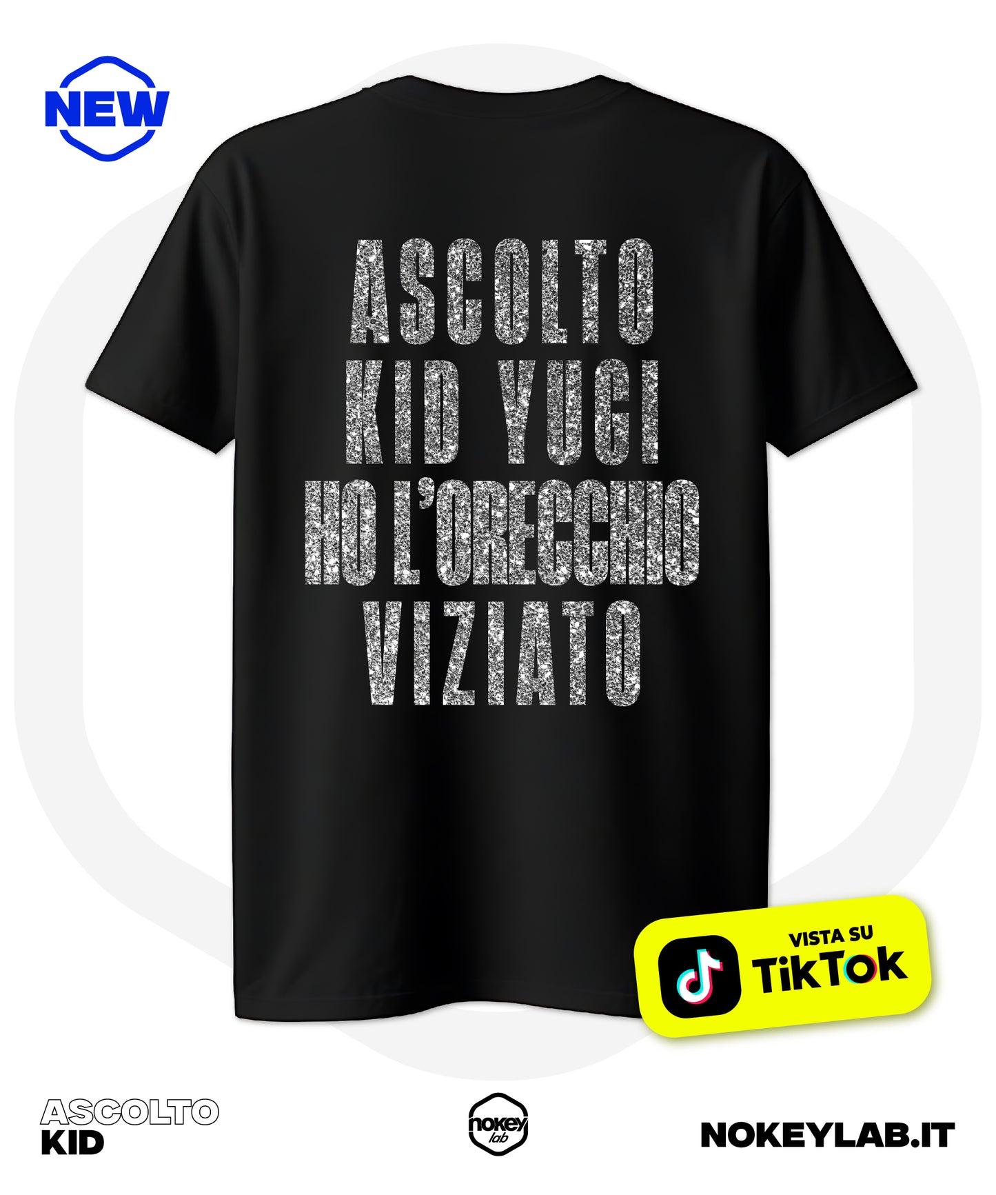 Maglia Kid Yugi "Ascolto Kid Yugi Ho L'Orecchio Viziato" – Unisex Black
