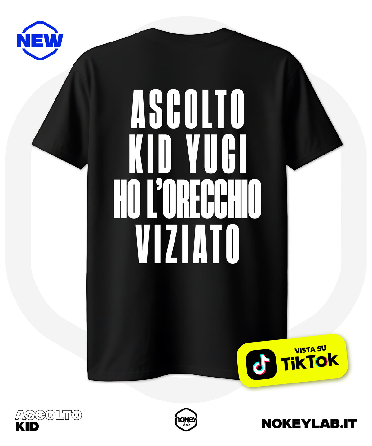 Maglia Kid Yugi "Ascolto Kid Yugi Ho L'Orecchio Viziato" – Unisex Black