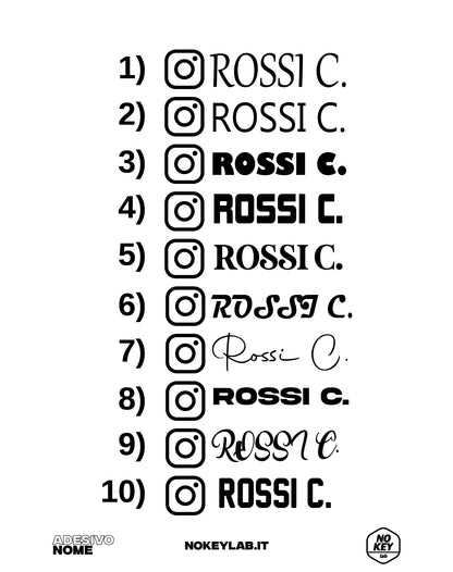 Adesivo nome instagram 5pz